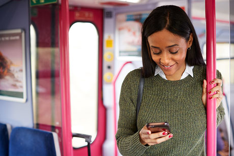 Counting passengers on a tram via mobile phone signals